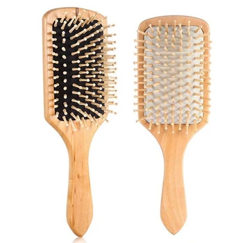

2Pcs Comb Hair Care Brush Massage Wooden Spa Massage Comb Anti Static Hair Comb Massage Head Promote Blood Circulation