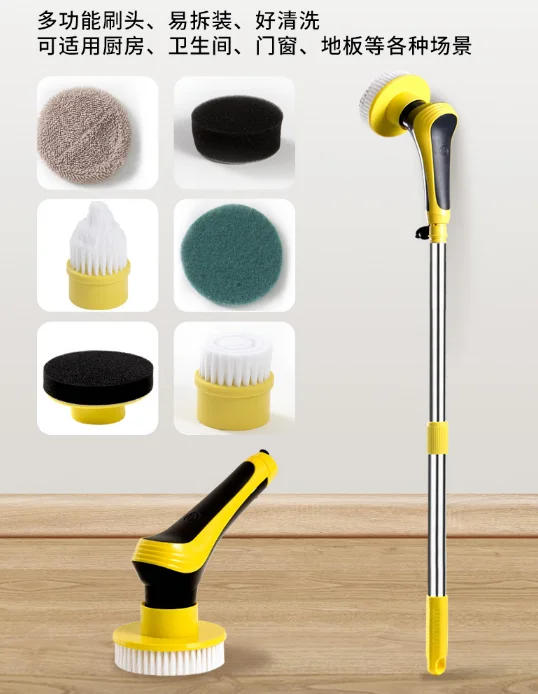Electric multi-functional household toilet tile gap floor strong labor-saving easy Japanese long-handle magic cleaning brush J06