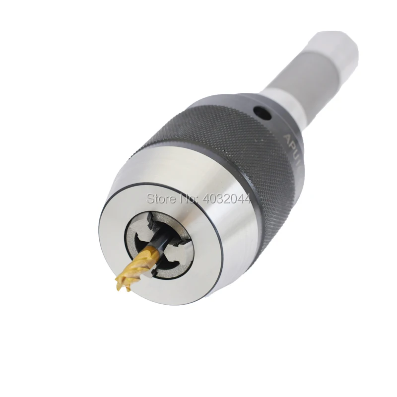 Integrated CNC drilling chuck, shank r8-apu16Thread M12 R8-APU13 English keyless self-tightening chuck, R8 conjoined automatic