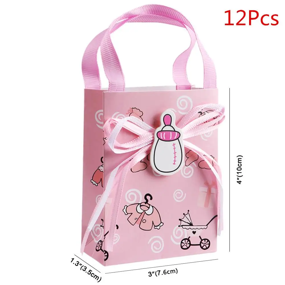 Pink Handle Bag Теплый бумажный подарочный пакет с единорогом, 12 шт., украшения для вечеринки в честь Дня Рождения, сумка для конфет в виде животных, вечерние принадлежности для мальчиков и девочек, коробка для попкорна - Цвет: Pink Handle Bag