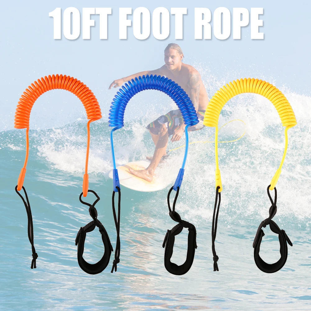 Blue Heiß 10ft Coiled SUP Leash Stand Up Paddle Board Surfboard Leash Leg Rope 