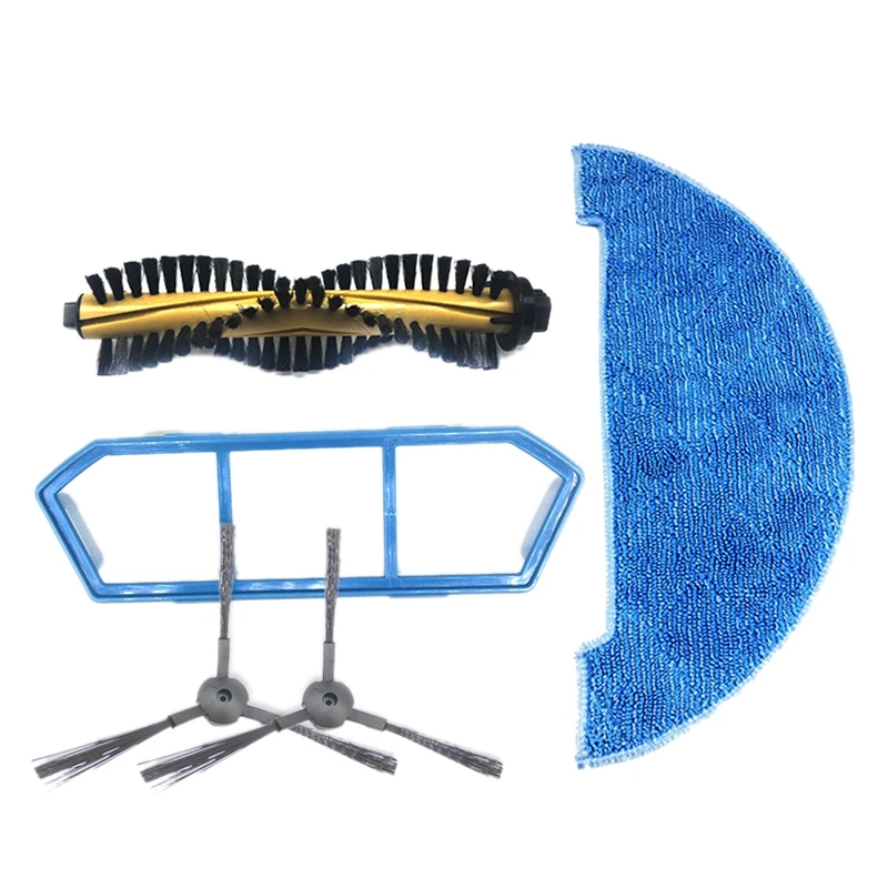 

Top Sale 1 Set Robot Vacuum Cleaner Parts Fabric Mop+Main Brush +Filter for Chuwi Ilife T4 A4 Robotic Cleaner Side Brush Filter