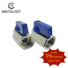 Металлист высокое качество DN10-DN25 Женский и женский мини шаровой клапан SS304 NPT/BSPT Резьба