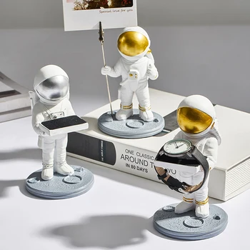 

Resin Astronaut Miniature Figurines Desk Decoration Business Card Bracket Creative Nordic Photo Home Decorative Arts Crafts