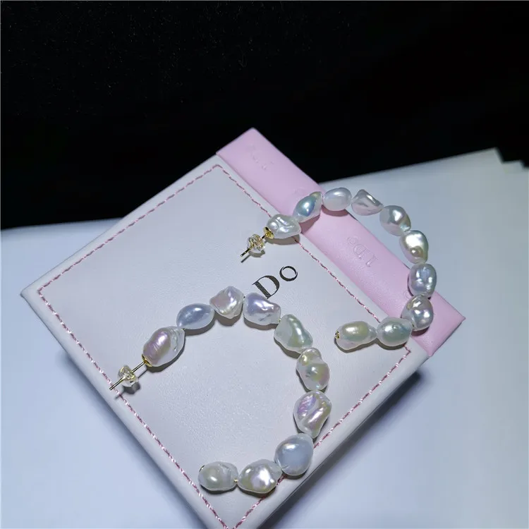 

Moon Style Keshi Pearl Earrings Fashion Baroque Pearl Earrings Women Handmde Pearl Jewelry Shinning Lady Gifts