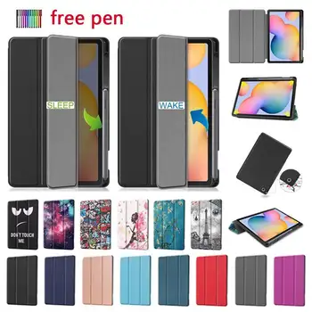 

Smart Fold Stand Case Cover Pen Holder For Samsung Galaxy Tab S6 Lite 10.4" P610 P615 2020 PU Leather Flip Smart Tablet Case