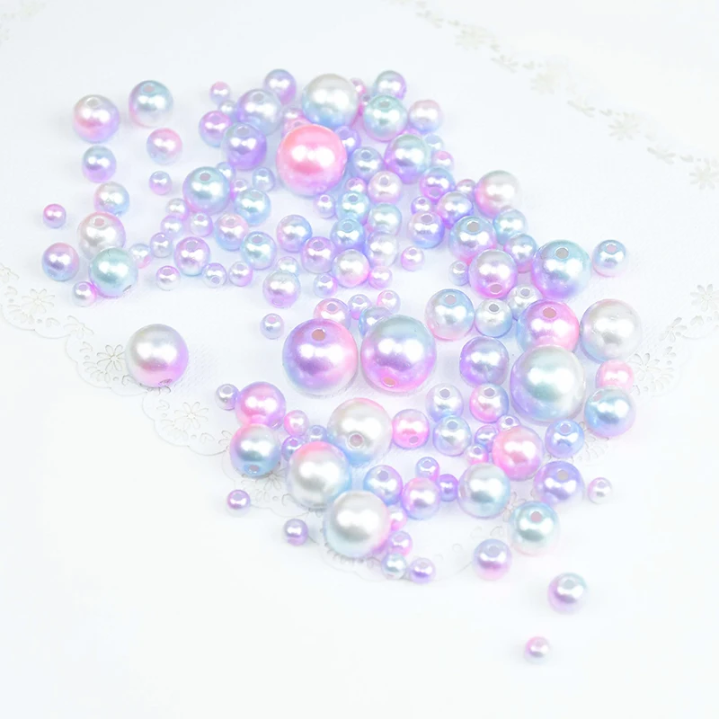 Rainbow Flat Back Pearls