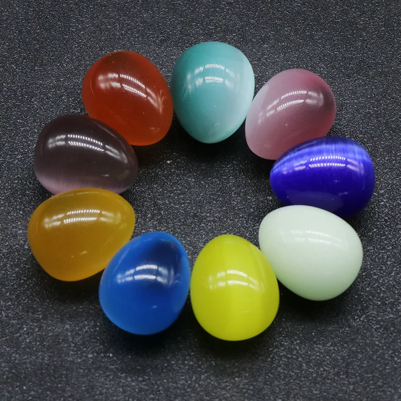 

18*22MM Natural Stone Egg shaped Cat's Eye Opal Crystal Massage Accessory Minerale Gemstone Reiki Home Decoration