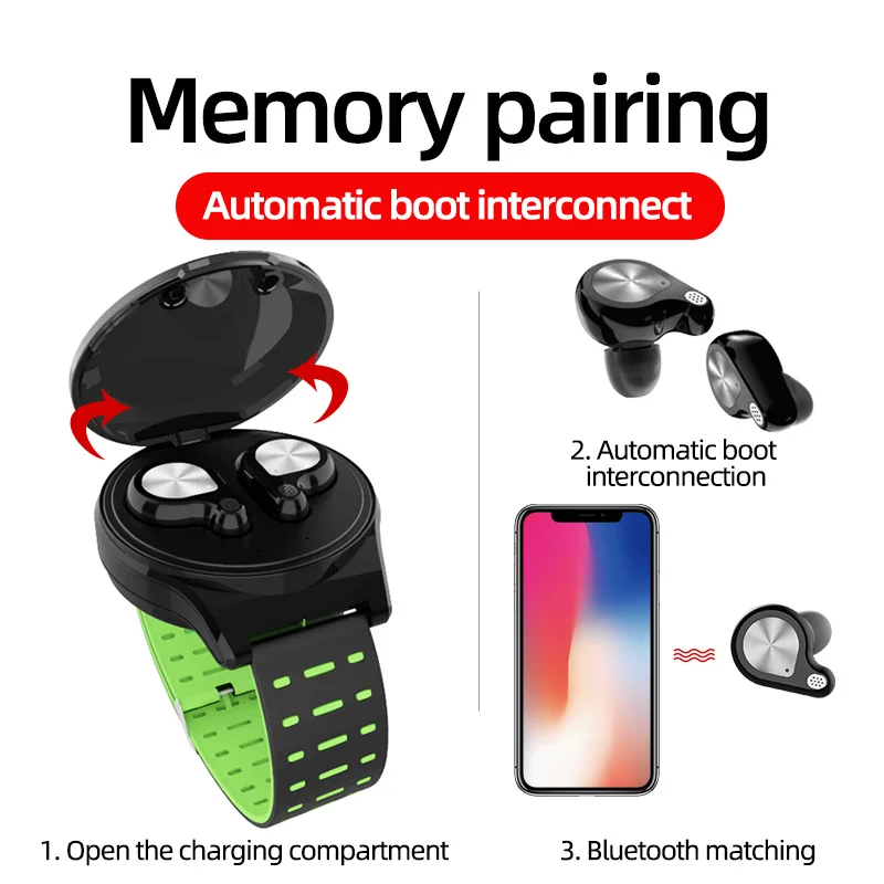 TWS Bluetooth Earphone Headset Wireless Sport Dual Earbuds for Smartphone True Wireless Stereo Music Headphone with Charging Box