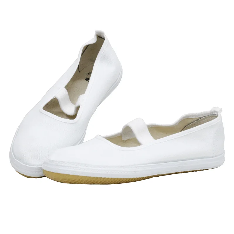 Soft Breathable Canvas White Dance Shoes Gymnastics Ballet Shoes Children Aerobics Art Ballroom Accessories Girls Dance Footwear