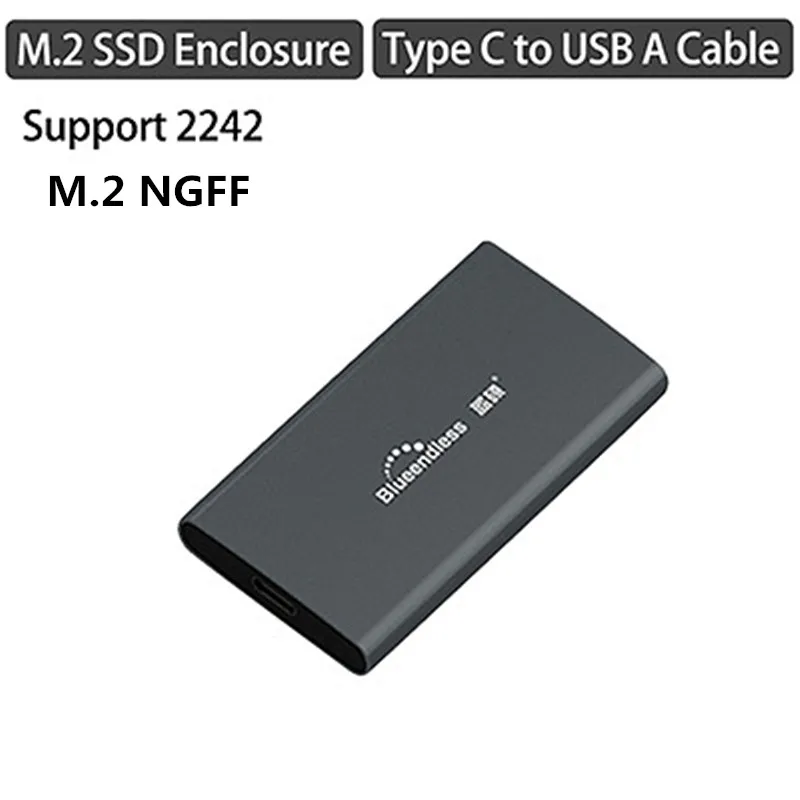 M.2 NGFF портативный жесткий диск ssd Чехлы Кабель с разъемом типа c usb 3,0 2242/2260/2280 жесткого диска серебристый алюминиевый hdd caddy - Цвет: M240 C-A