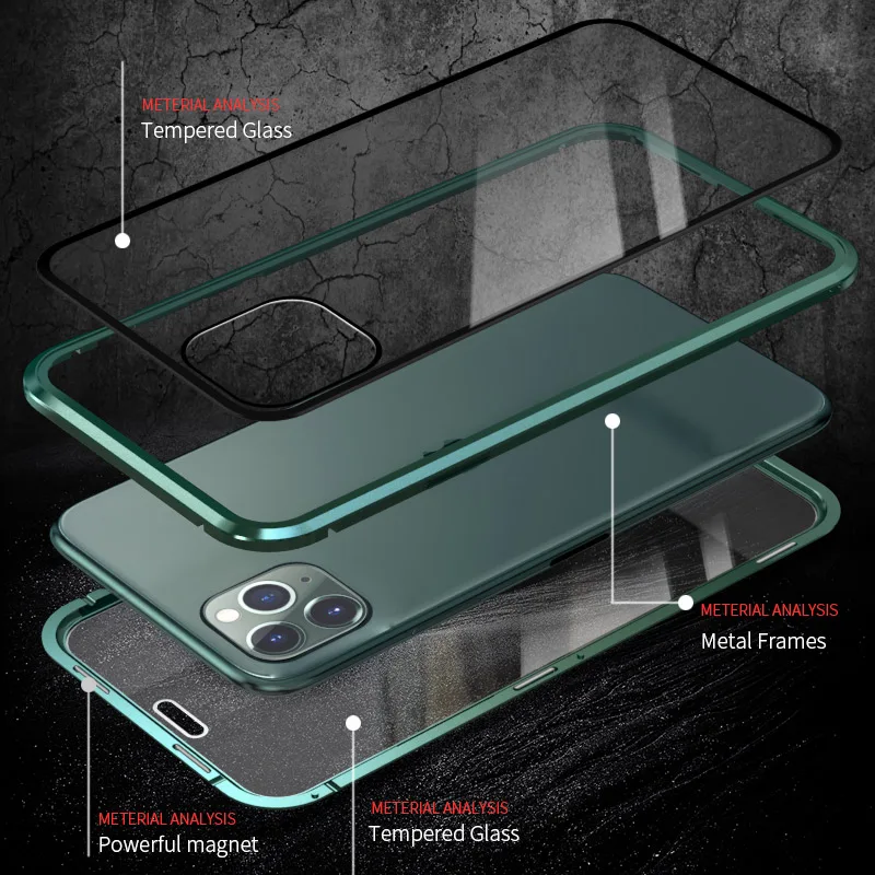 KEYSION анти-писк металлический чехол для телефона для iPhone 11 Pro Max анти-Конфиденциальность 360 закаленное стекло крышка для iPhone XS Max XR X 7 8