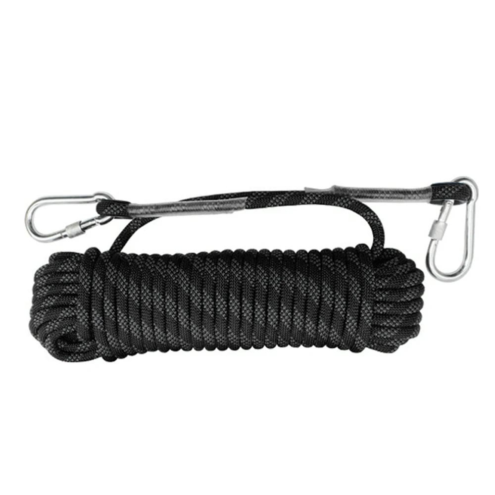 15M Outdoor Climbing Rope Rock 48 Strands 1100kg Tensile High Strength 10mm Ice Climbing Survival Paracord Safety Ropes