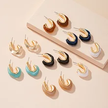 

New retro fashion irregular earrings female Korean simple temperament cold wind earrings aretes de mujer earing hoop
