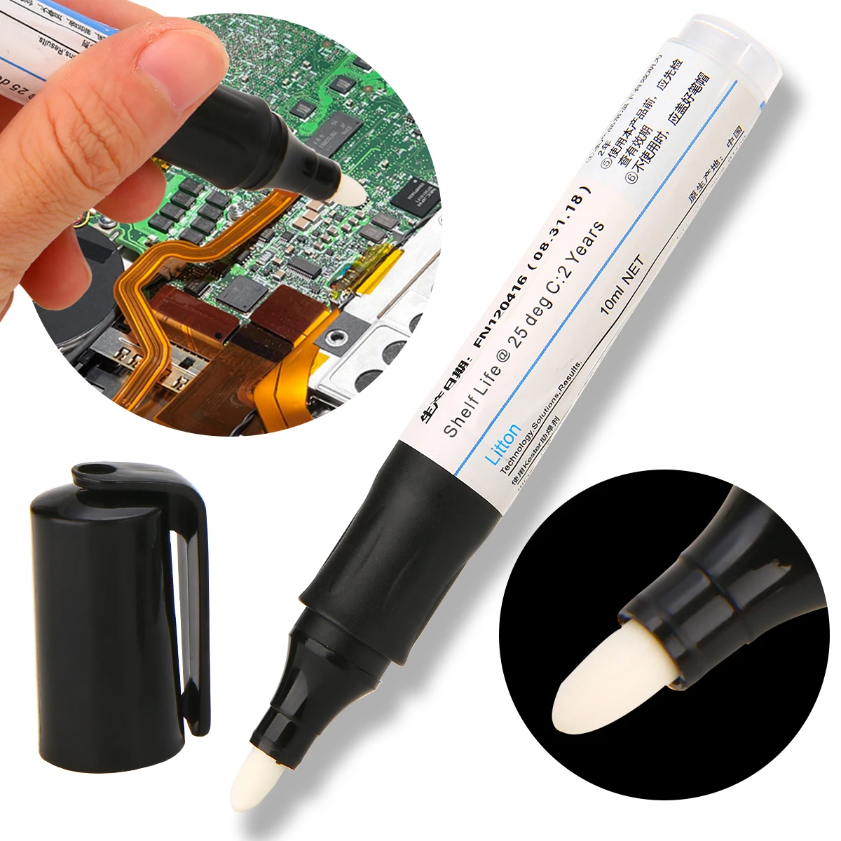 Soldering Rosin Flux Pen 10ml Solder Flux Pen Low-Solid Non-Clean Surface Mount Solar Panel DIY Power Panel Supplies