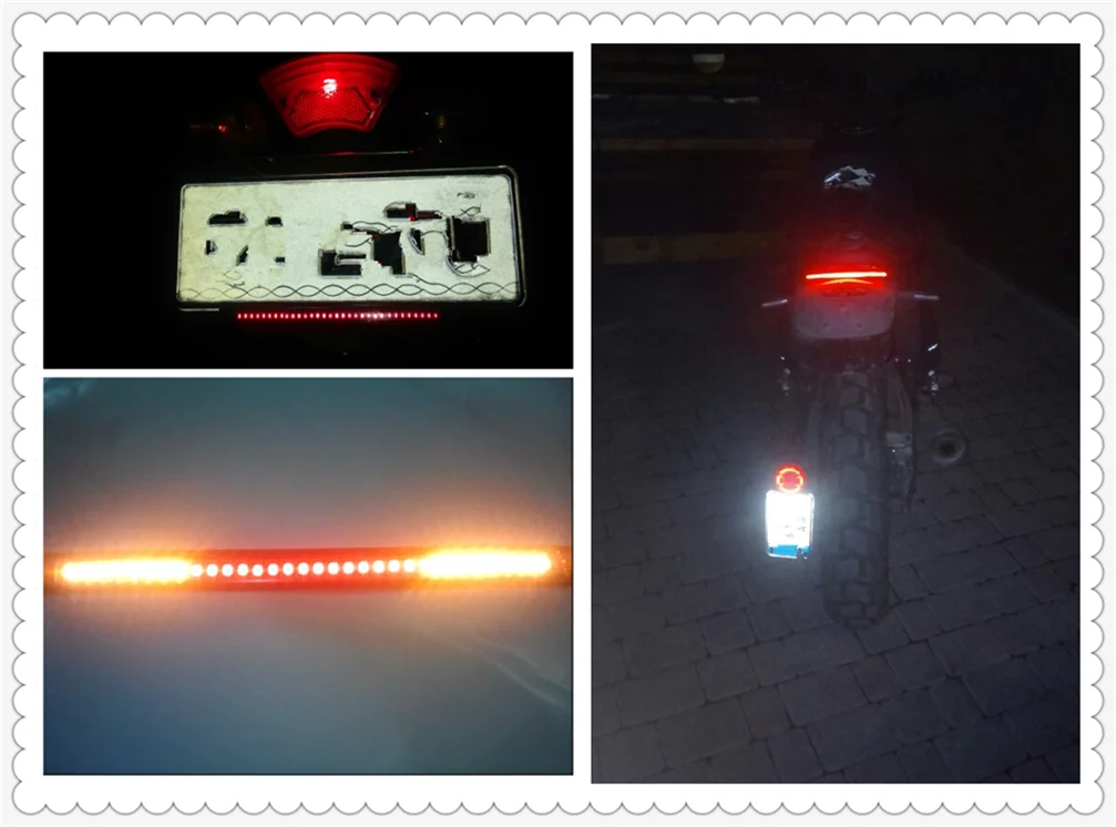 Motorcycle light with tail brake stop turn signal LED red amber for Kawasaki ZR750 ZEPHYR ZX-6 ZX9R ZXR400 ZZR600 VERSYS 1000