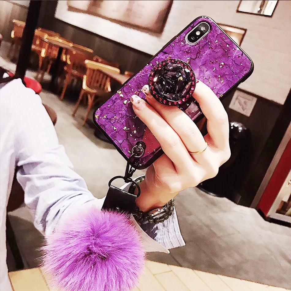 Роскошный чехол для iphone X Pro Max funda mate de lujo para Для iphone XR XS Max X 7 8 Plus чехол с бриллиантовой вспышкой длинный и короткий веревочный чехол
