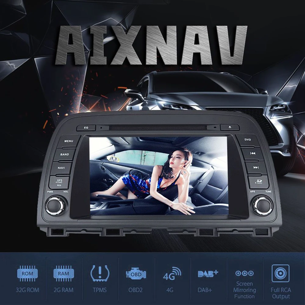 Автомобили Sat Nav мультимедиа для Android системы для Mazda Atenza 6 4K видео плеер сенсорный экран 2 Din радио Bluetooth телефон