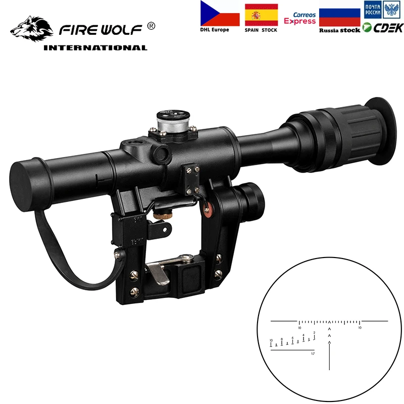 Прицел для винтовки FIRE WOLF PSO тип SVD 4x24 Тактика снайперской серии AK Регулируемый