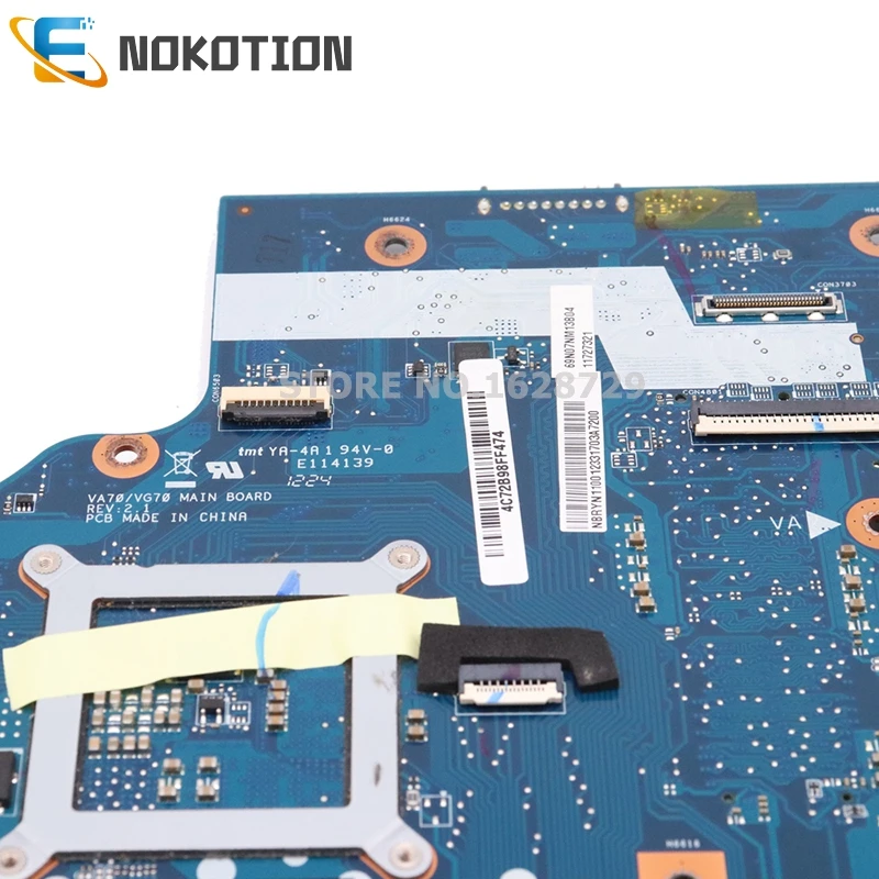 NOKOTION для acer ASPIRE V3-771 V3-771G Материнская плата ноутбука NBRYN11001 VA70 VG70 материнская плата HM77 DDR3 GT630M 1 Гб