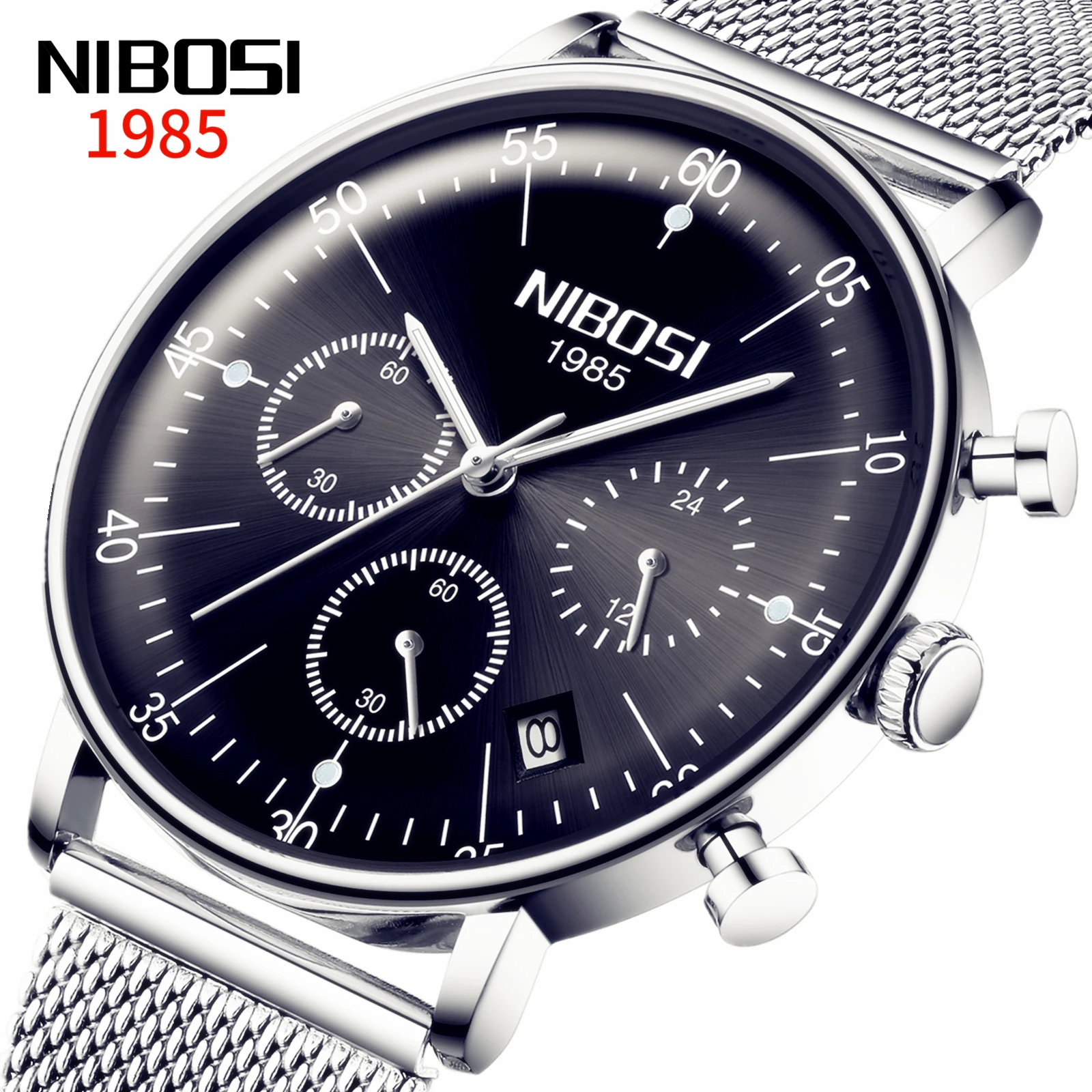 

NIBOSI Mens Watches Chronograph Fashion Casual Analog Quartz Watch Waterproof Dress Luminous Wrist Watches Relogio Masculino