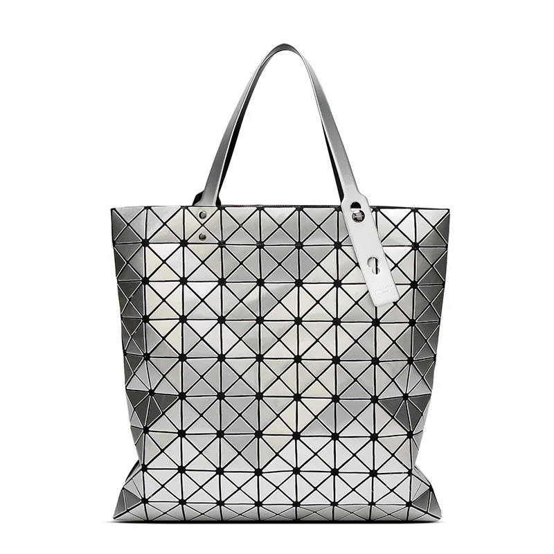 

Bags for Women New Fashion PVC Fabric Rhombic Geometric Lattice Large Capacity Purses and Handbags Shoulder Versatile 2020 Style