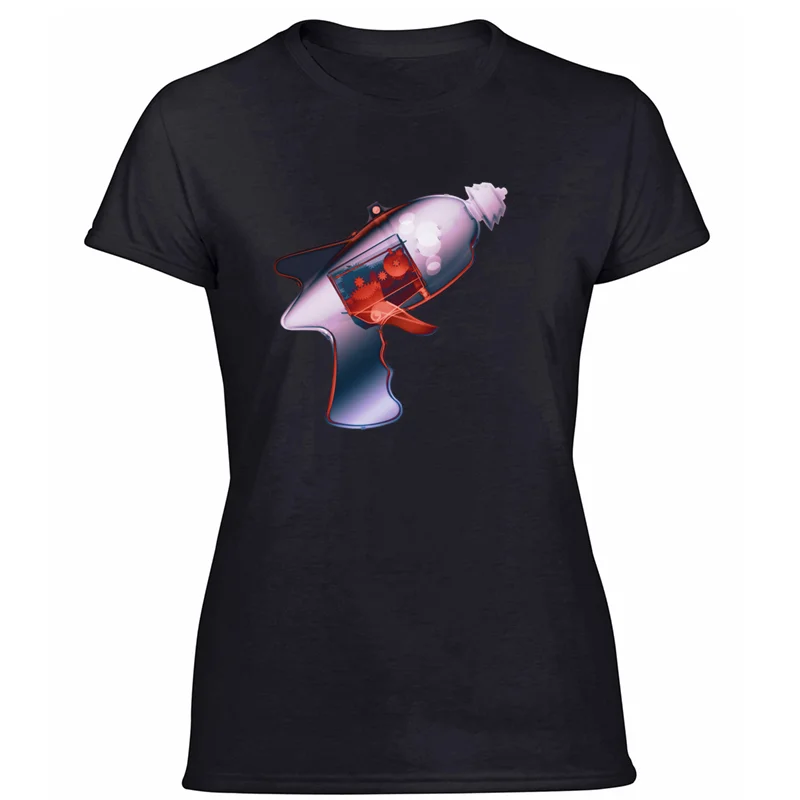 Women-Black Дышащая футболка raygun#2 на заказ, лето, большой размер S~ 5xl, Натуральная мужская футболка, потрясающая, вырез лодочкой, хип-хоп - Цвет: Women-Black