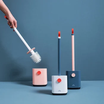 

Soft Hair Toilet Brush Set Silicone Long Handle Cleaning Brush Home Cleaning Product Wall-mounted / Floor-standing Cleaner Tool