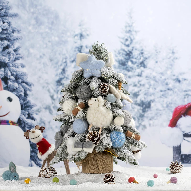 45 см/50 см/60 см мини-искусственная столешница для украшения снежной елки светодиодный Декор для дома рождественские украшения DIY подарок на год
