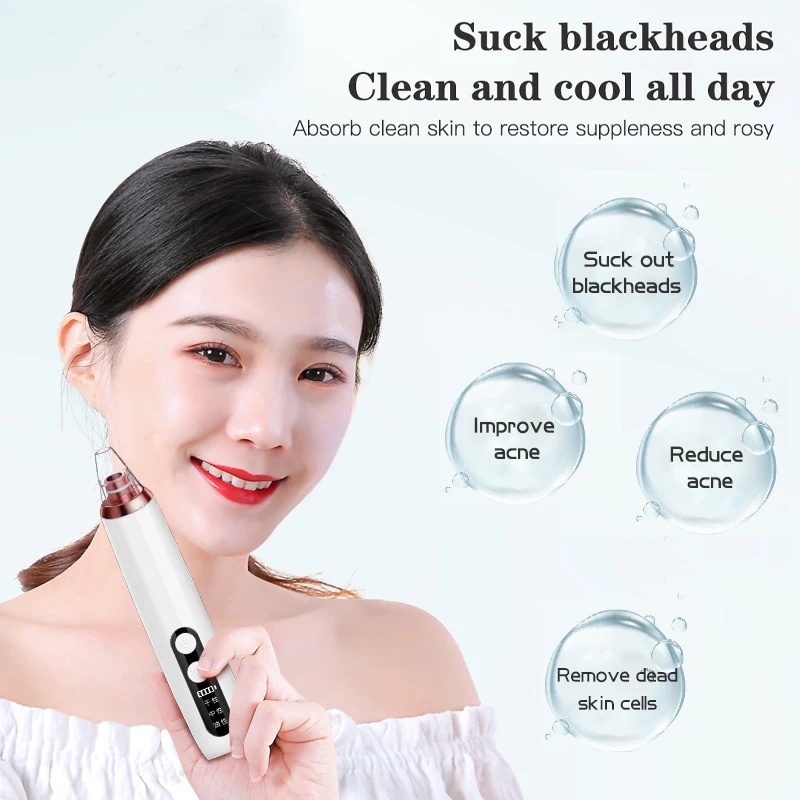 

USB Rechargeable Blackhead Remover Face Pore Vacuum Skin Care Acne Pore Cleaner Pimple Removal Vacuum Suction Tools