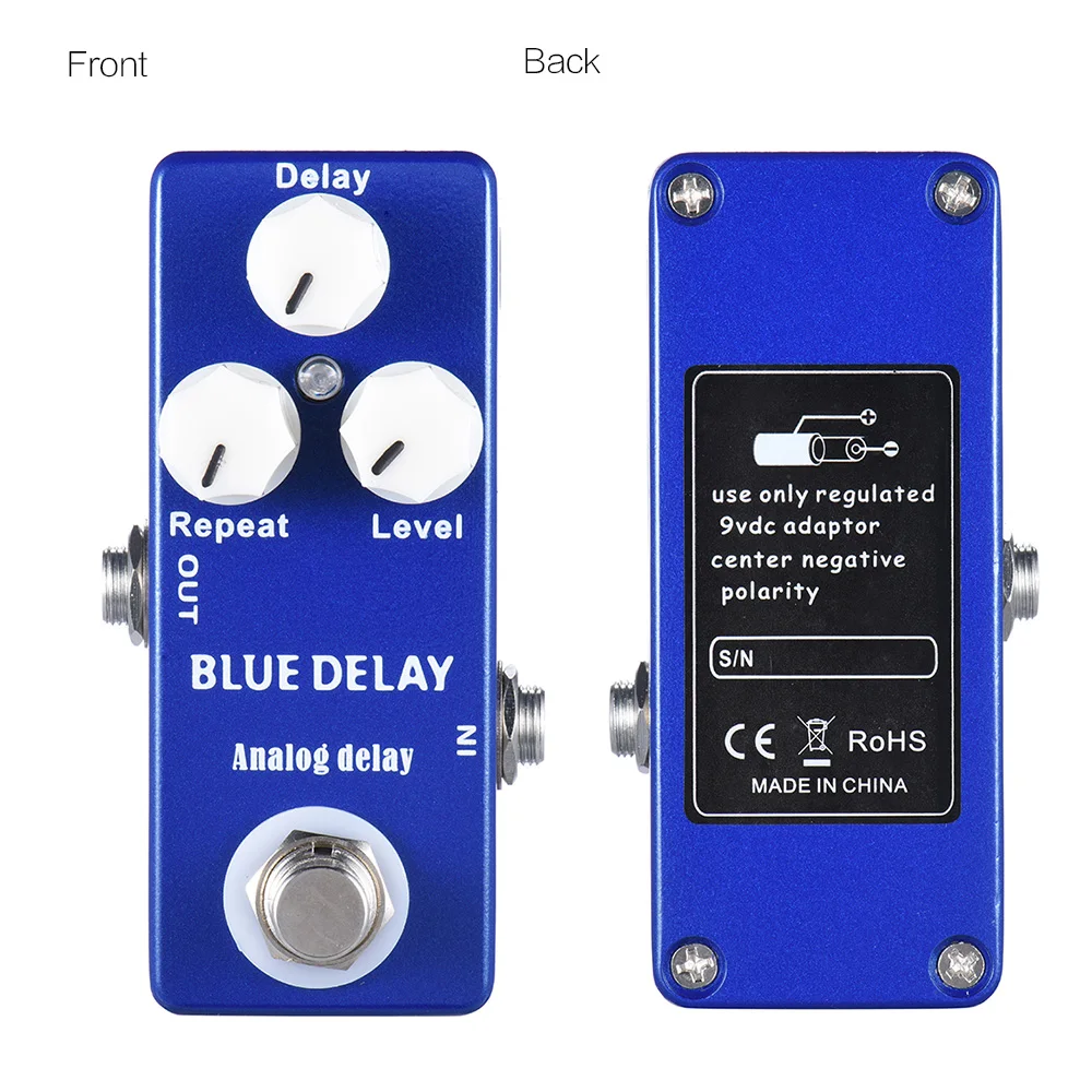 Мини аналоговые гитарные педали с эффектом Delay True Bypass корпус из цинкового алюминиевого сплава