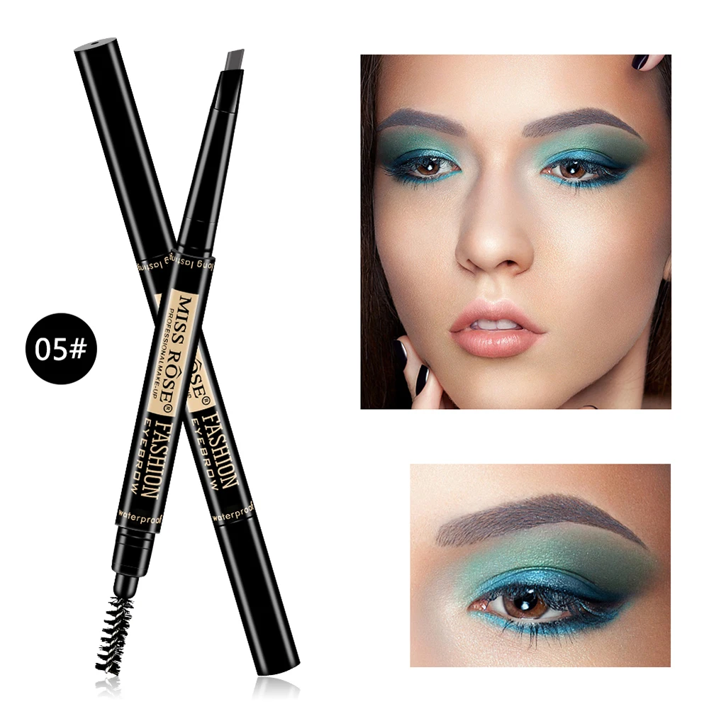 6 Colors Double Ended Eyebrow Pencil Waterproof Long Lasting No Blooming Rotatable Triangle Eye Brow Tatoo Pen - Цвет: 5