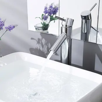 

Aquaterior® Modern 1 Hole Bathroom Faucet Vanity Sink Basin Single Handle Cold & Hot Water Tap DIY Lavatory Chrome