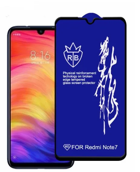 Bonaier, новинка, полностью проклеенная пленка из закаленного стекла для Xiaomi Redmi Note 7 Pro Redmi Note 7, Черная защитная пленка+ прозрачное стекло в подарок