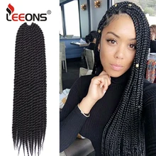 Leeons Сенегальские крученые волосы, вязанные крючком, косички, синтетические косички для наращивания волос, дешевые, вязанные, крученые косички