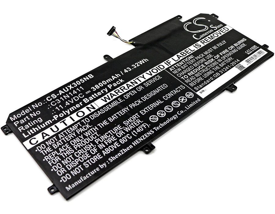 Cameron sino 3800 мАч аккумулятор для Asus U305CA6Y30, U305F 13,3 дюймов, U305FA5Y10, Zenbook U305UA, Zenbook U305UA6200, C31N1411