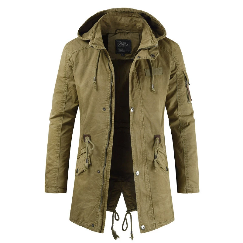 Moomphya Long Style Winter Hooded Jacket Men Streetwear Military Tactical Jacket Men Clothes 2019 W