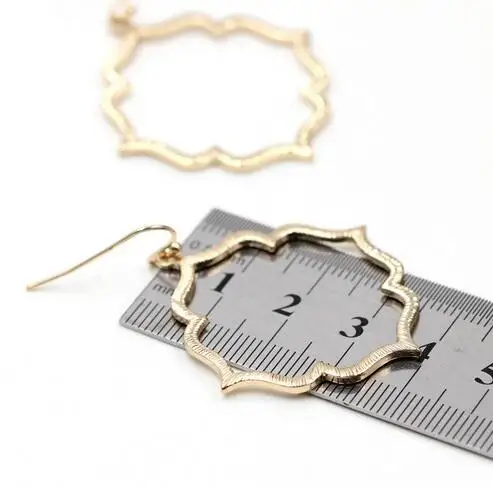 2019-July-New-Arrival-Brushed-Hollow-Out-Flower-Drop-Earrings-Gold-Silver-Tone-Hollow-Out-Rays (2)