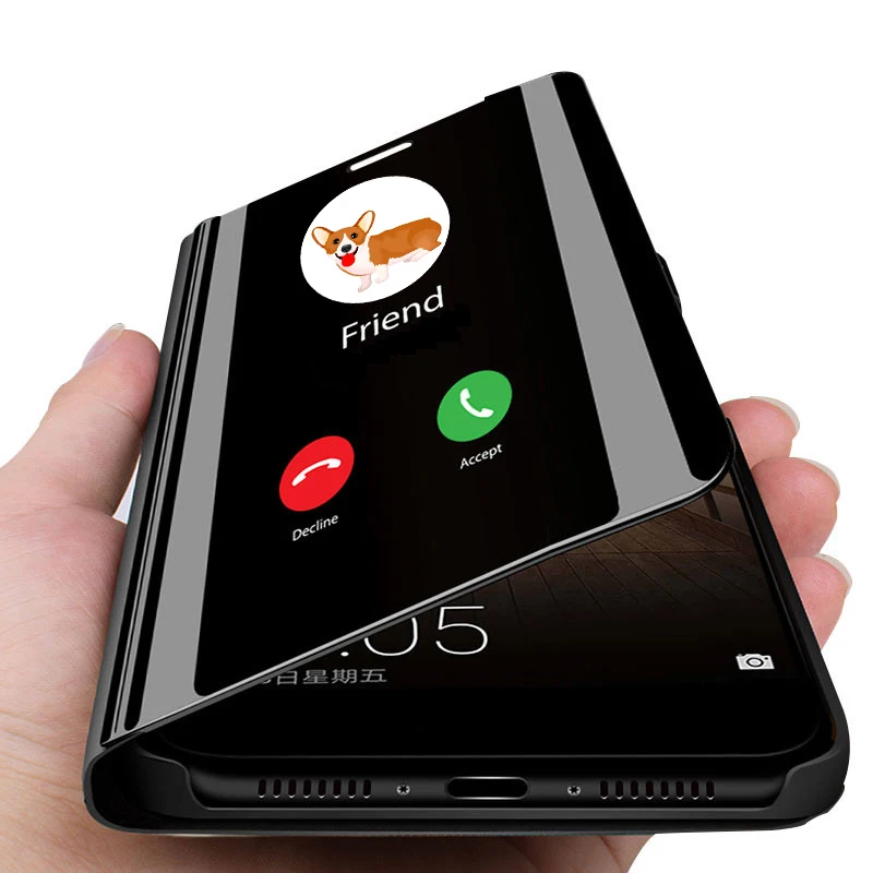 

Smart Mirror Flip Phone Case For iPhone 11 Pro X XR XS Max Leather Holder Standing Cases For iPhone 6 6S 7 8 Plus Cover