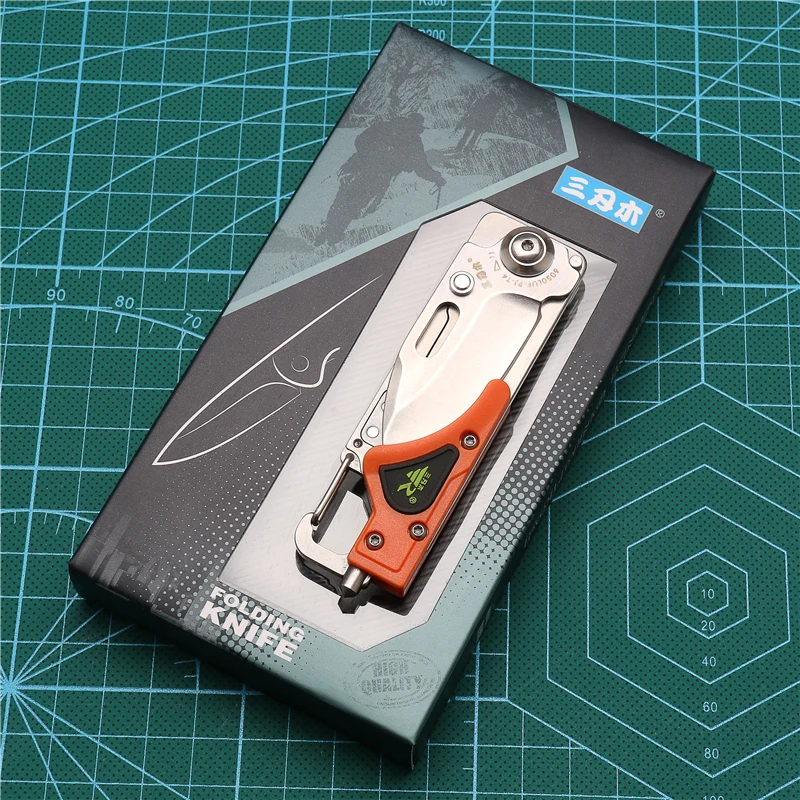 Sanrenmu 6050 многофункциональный инструмент карманный EDC Складной походный нож Отвертка пояс режущий светодиодный открывалка для бутылок стеклянный выключатель