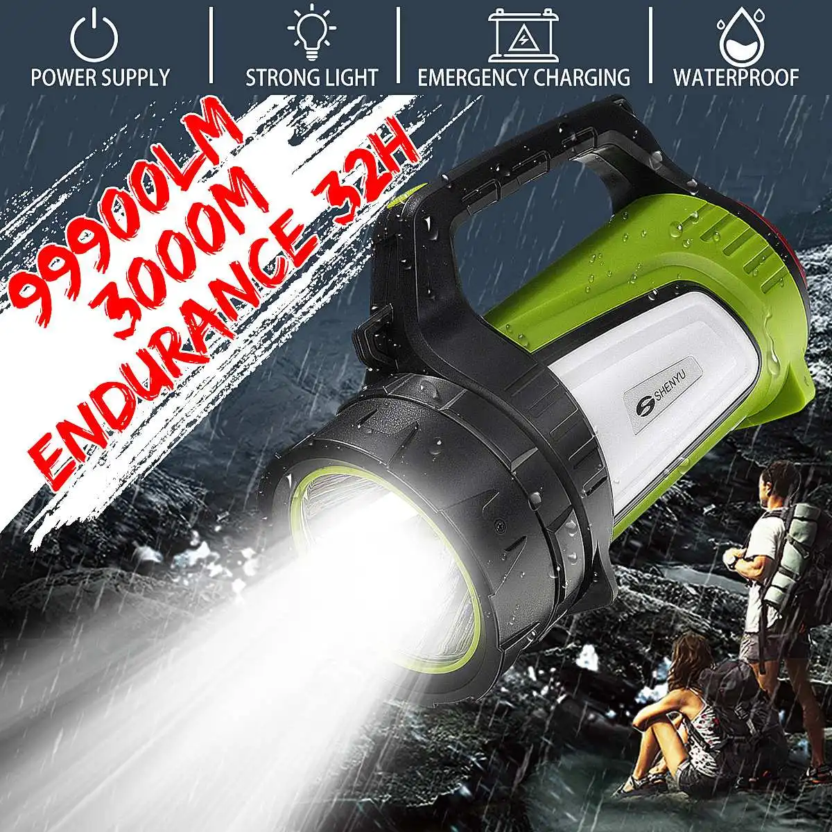 

10000LM LED Flashlight Torch Portable USB Rechargeable Linterna Waterproof Lamp Ultra Bright Lantern Outdoor Camping Light Lamp