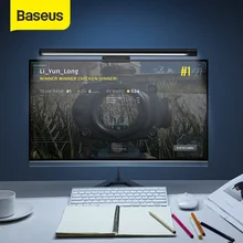 Baseus-Lámpara Led de escritorio para lectura, luz colgante de pantalla en color negro, asimétrica con USB, para ordenador
