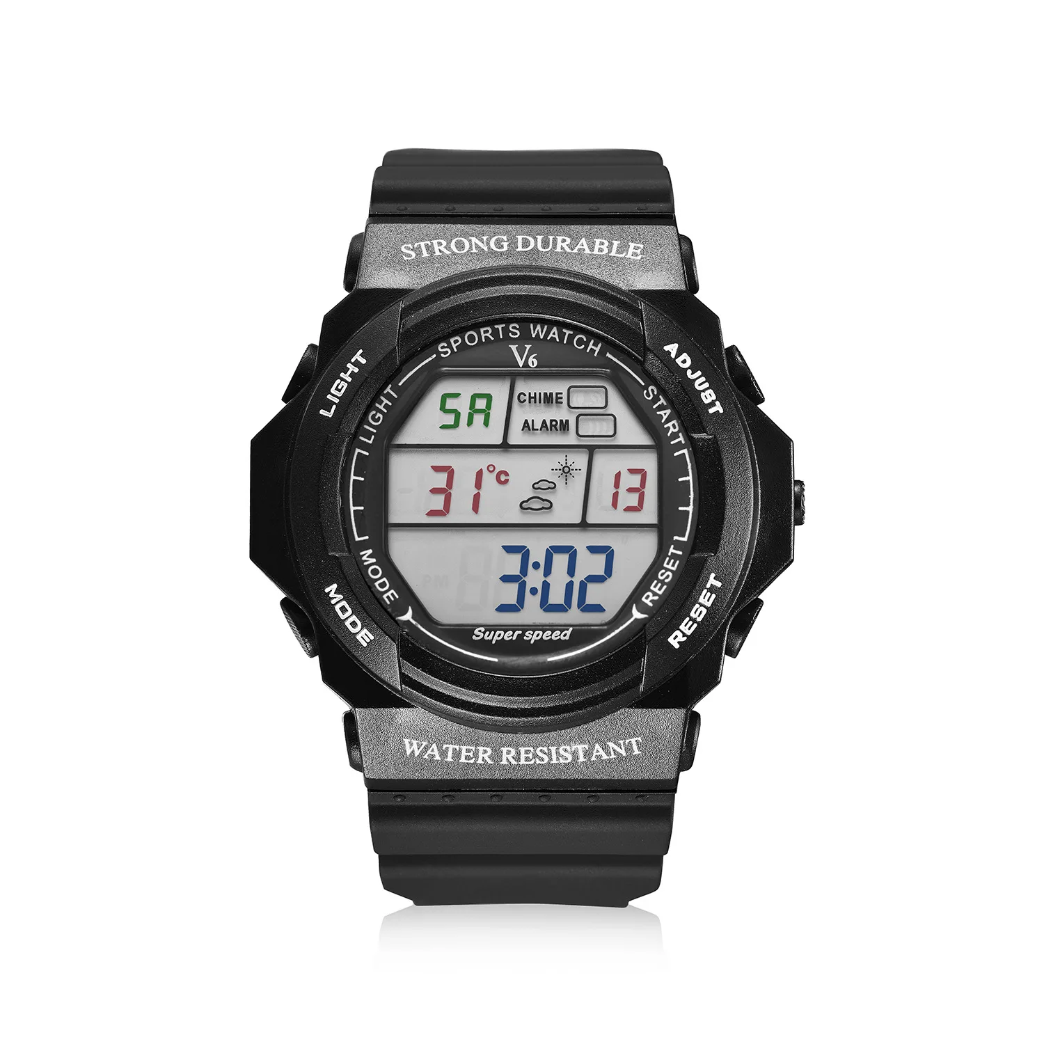 

V6 Waterproof D015 Multi-functional Dual Display Electronic Outdoor LED Watch