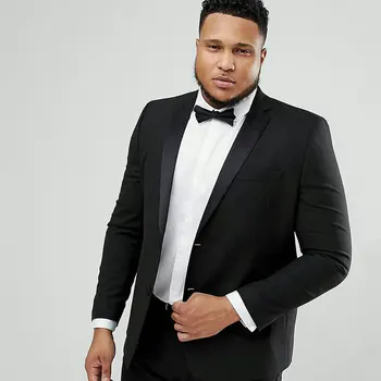 

Plus Sizes Terno Masculino Black Wedding Men Suits Groom Tuxedos 2 Pieces Coat Pants Man Prom Outfit Costume Homme Mariage