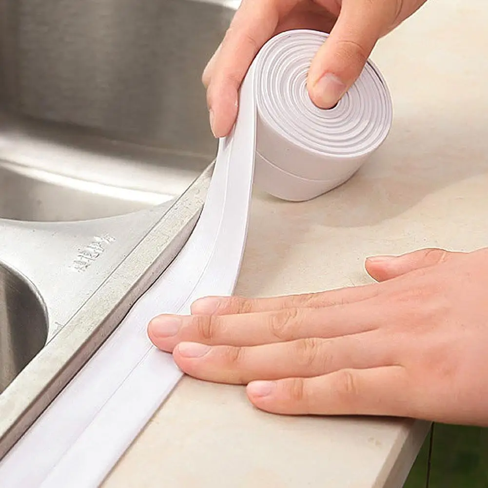 

3.2m*3.8cm PVC Waterproof Mildew Proof Self Adhesive Door Window Gap Sealing Strip Waterproof Wall sticker for Bathroom Kitchen