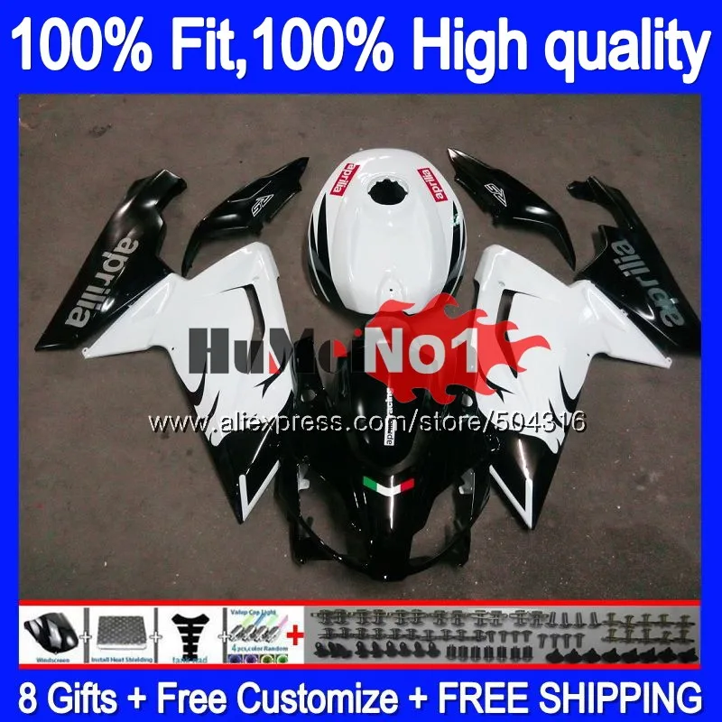 Инъекции для Aprilia RS-125 RSV125 R черно-белые 34MC. 10 RS 125 2006 2007 2008 2009 2010 2011 RS125 06 07 08 09 10 11 обтекатель