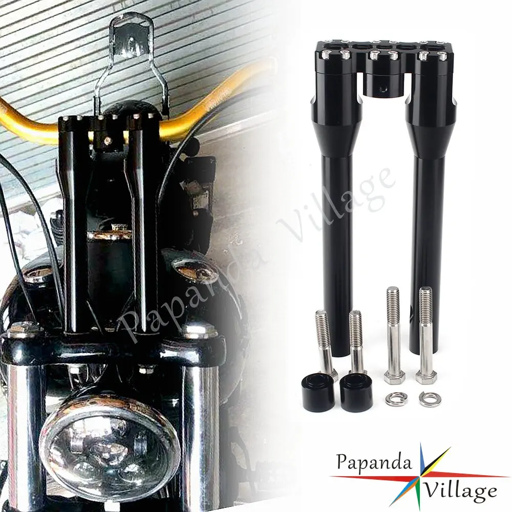 

6 "8" Rise прямой модульный руль Risers Fat Handle Bar Mount Kit для Harley Chopper Bobber Cafe Racer 1-1/8 "28 мм Верхний зажим