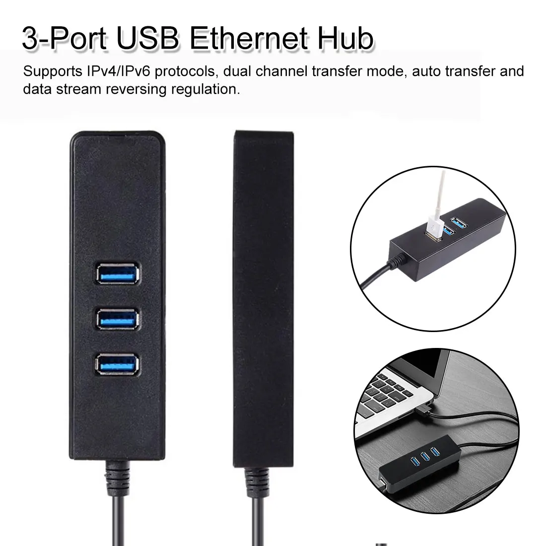 USB 3,0 1000 Мбит/с гигабитный Ethernet адаптер USB к RJ45 Соединительная плата локальной компьютерной сети 3 порта для Windows 7/8/10/Vista/XP