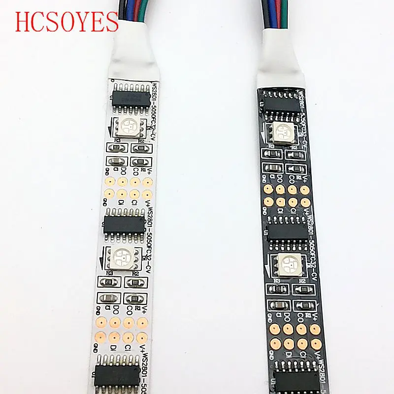 5 м/рулон DC5V ws2801 индивидуально Адресуемая 32 СВЕТОДИОДА/М 5050 RGB лента 12 мм ТВ Led