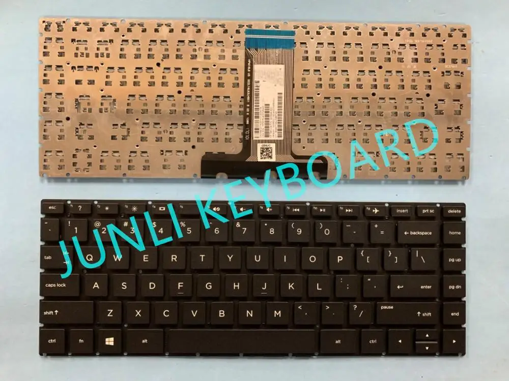 Клавиатура JUNLI для HP X360 14-BA 14-BS042TX 14G-BR 14-BS 14Q-BU 14-BF 14-BP 14-BW Sharp Edge без рамки черная
